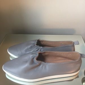 PURE JILL Gray Leather Almond Toe Sneakers